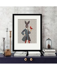 Courtside Market Rabbit and Bird 16" x 20" Framed and Matted Art