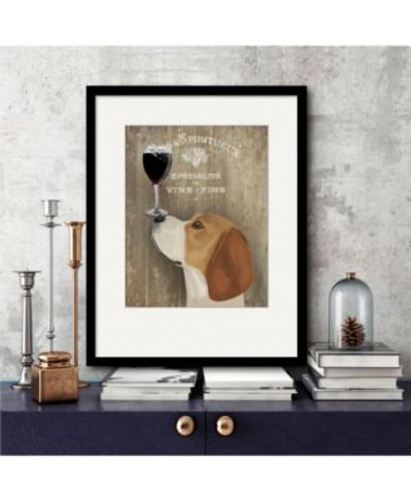 Courtside Market Beagle Au Vin Framed Matted Art Collection