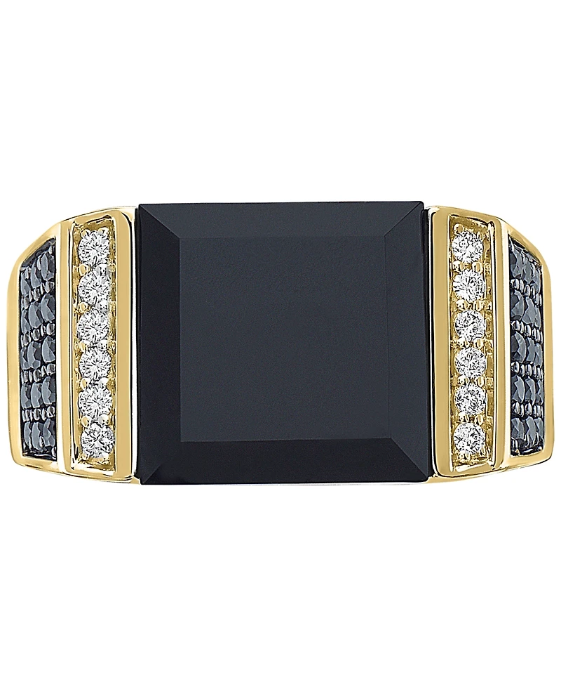 Effy Men's Black Onyx & Diamond (5/8 ct. t.w.) Ring 14k Gold