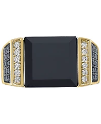 Effy Men's Black Onyx & Diamond (5/8 ct. t.w.) Ring 14k Gold