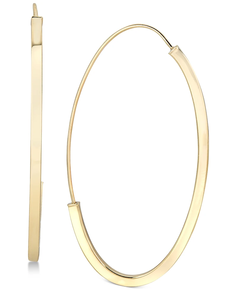 Italian Gold Threader Hoop Earrings in 14k Gold