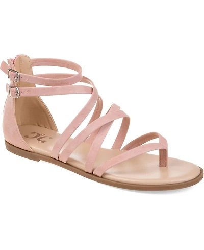 Journee Collection Women's Zailie Strappy Gladiator Flat Sandals