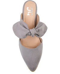 Journee Collection Women's Telulah Wide Width Bow Slip On Flat Mules