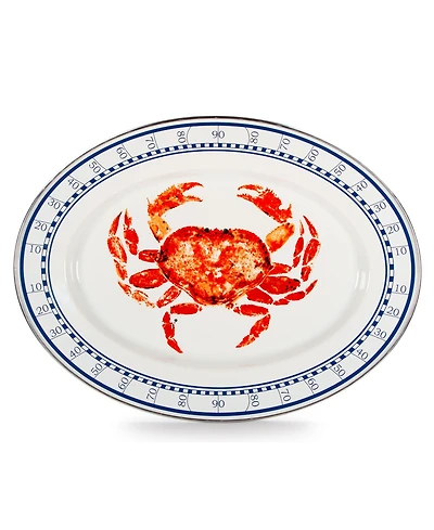 Golden Rabbit Crab House Enamelware Collection 16" x 12" Oval Platter