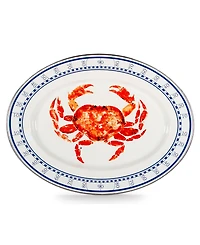 Golden Rabbit Crab House Enamelware Collection 16" x 12" Oval Platter