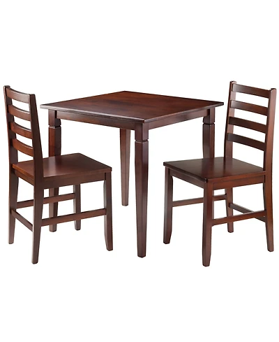 Kingsgate 3-Piece Dinning Table with 2 Hamilton Ladder Back Chairs