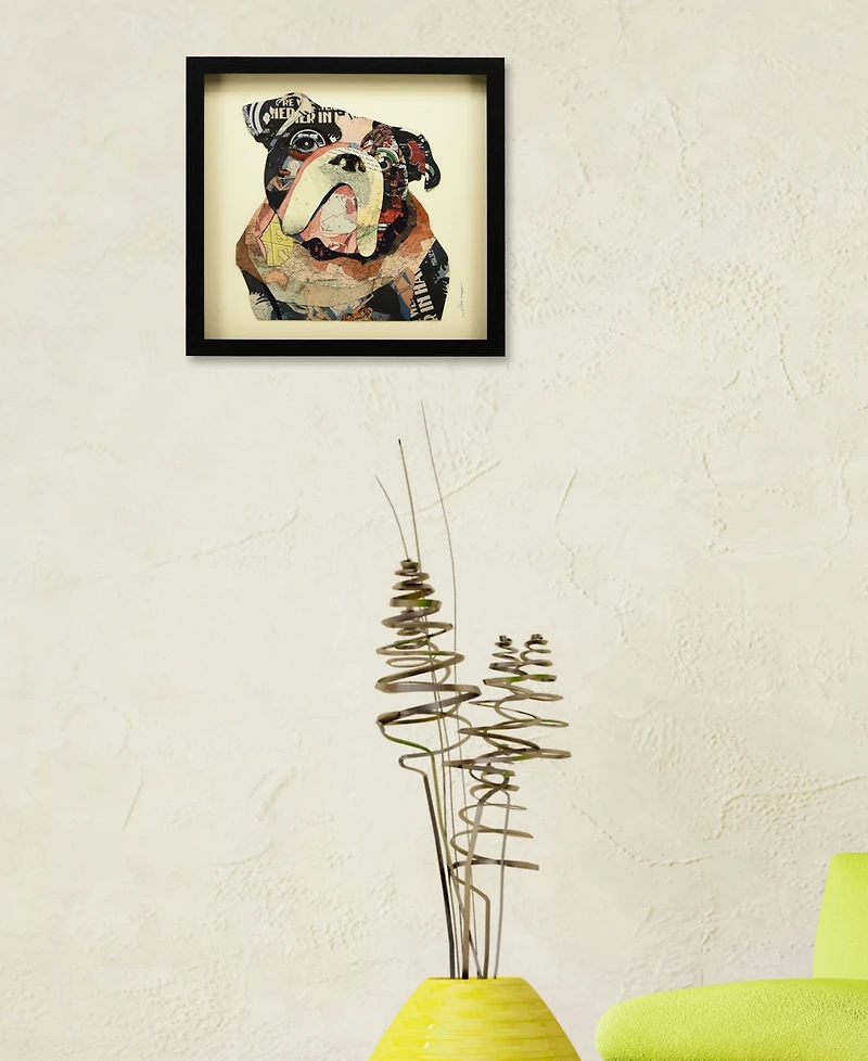 Empire Art Direct 'English Bulldog' Dimensional Collage Wall Art - 17'' x 17''