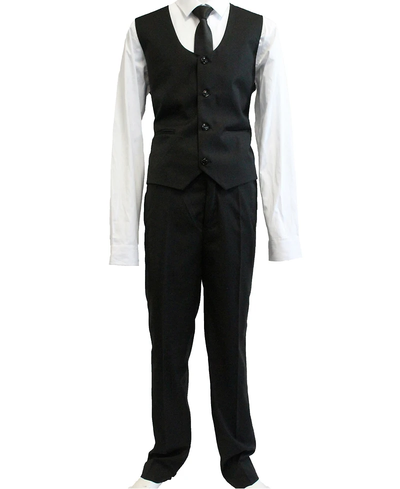 Perry Ellis Toddler Boy's 5-Piece Shirt, Tie, Jacket, Vest and Pants Solid Suit Set