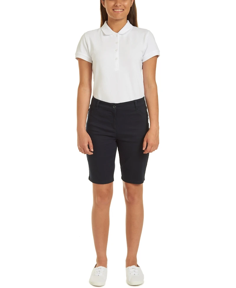 Nautica Juniors Uniform Khaki Sateen Bermuda with Adjustable Waistband