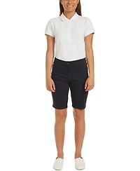 Nautica Juniors Uniform Khaki Sateen Bermuda with Adjustable Waistband