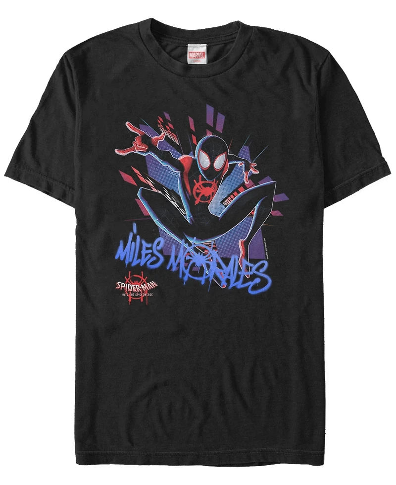Marvel Men's Spider-Man Into The Spiderverse Miles Morales Short Sleeve T-Shirt