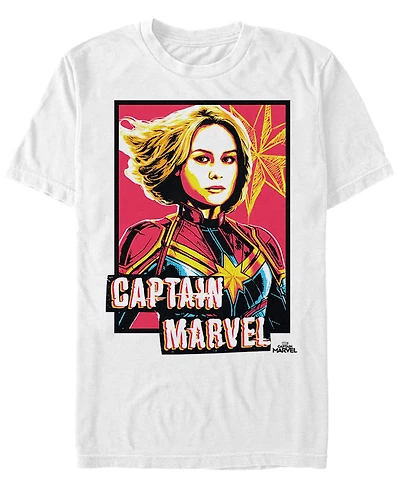Marvel Men's Captain Neon Front Profile Short Sleeve T-Shirt