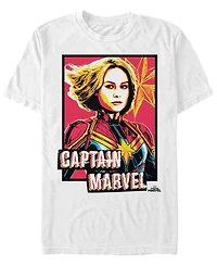 Marvel Men's Captain Neon Front Profile Short Sleeve T-Shirt