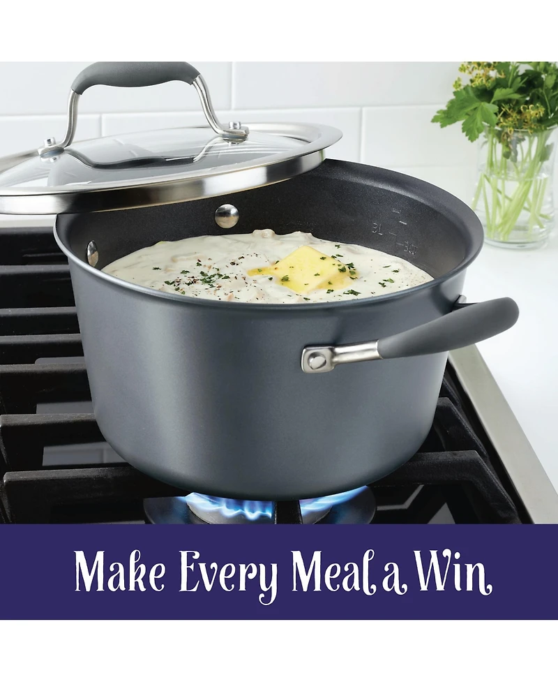 Anolon Advanced Home Hard-Anodized Nonstick 4.5-Qt. Tapered Saucepot