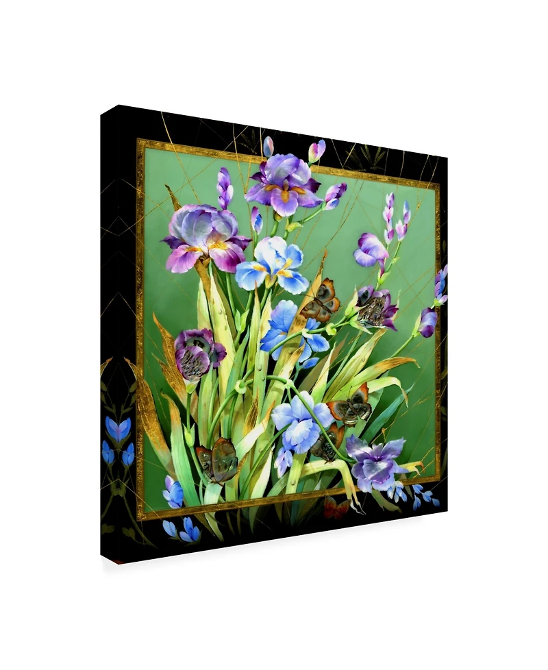 Tania Fedorova Mid-Century Floral Blue Canvas Art - 15.5" x 21"