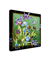 Tania Fedorova Mid-Century Floral Blue Canvas Art - 15.5" x 21"