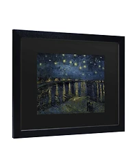Vincent Van Gogh The Starry Night Ii Matted Framed Art - 15" x 20"
