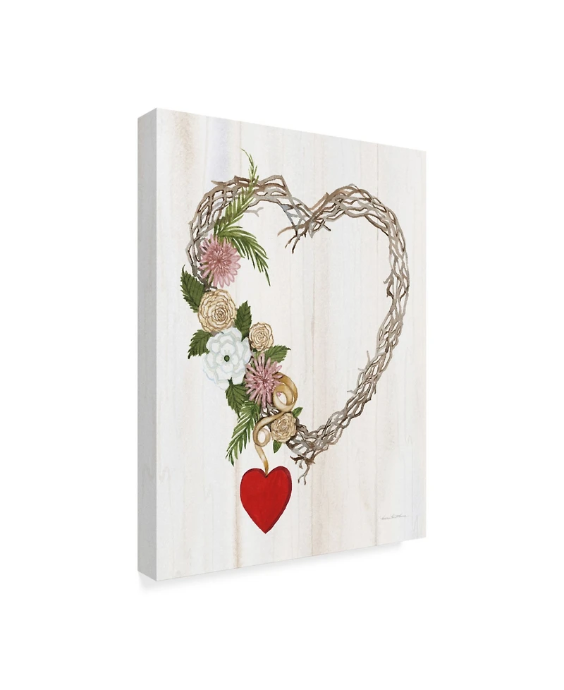 Kathleen Parr Mckenna Rustic Valentine Heart Wreath I Canvas Art - 20" x 25"
