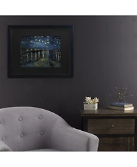Vincent Van Gogh The Starry Night Ii Matted Framed Art - 15" x 20"