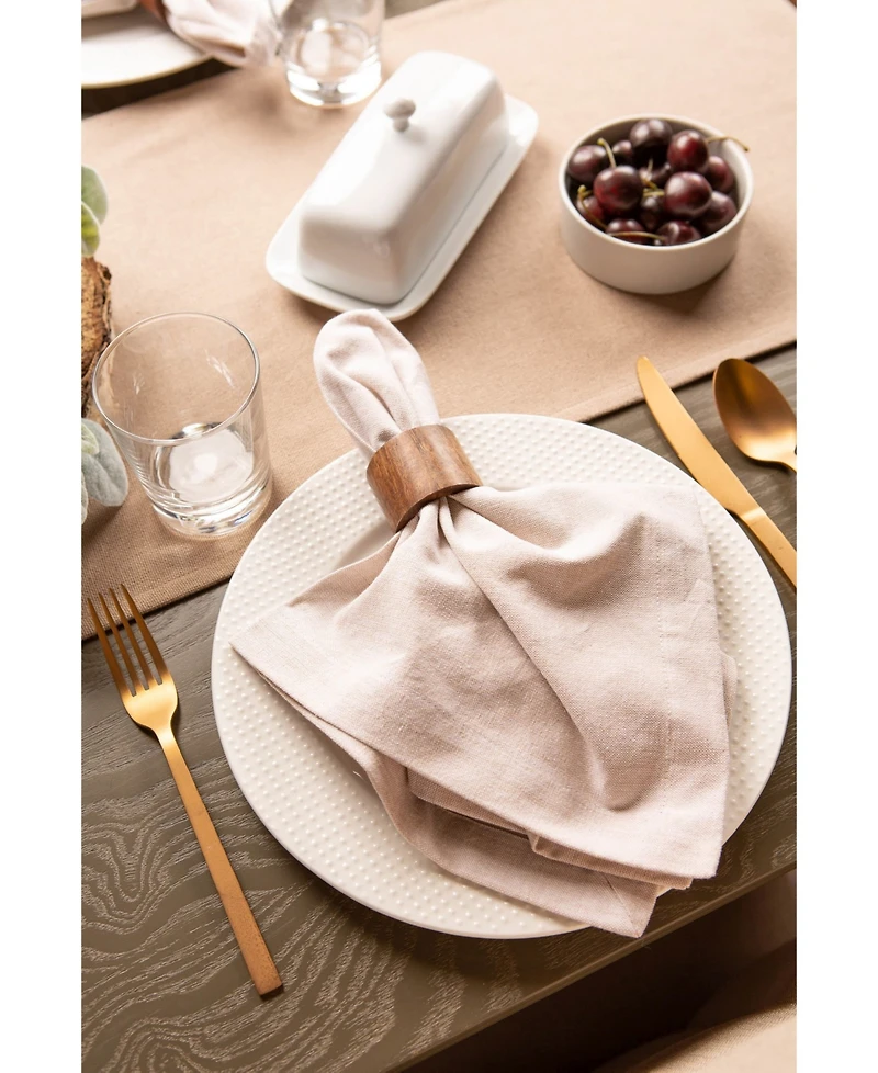 Design Imports Wood Band Napkin Ring, Set of 6