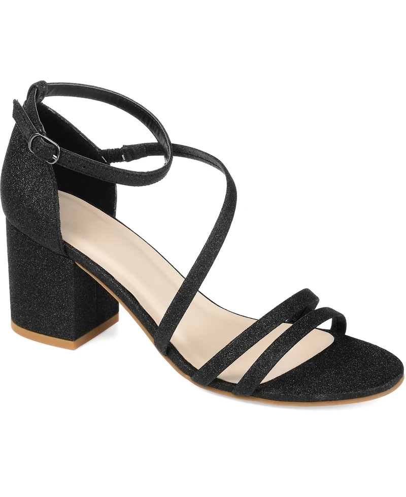 Journee Collection Women's Bella Strappy Block Heel Dress Sandals