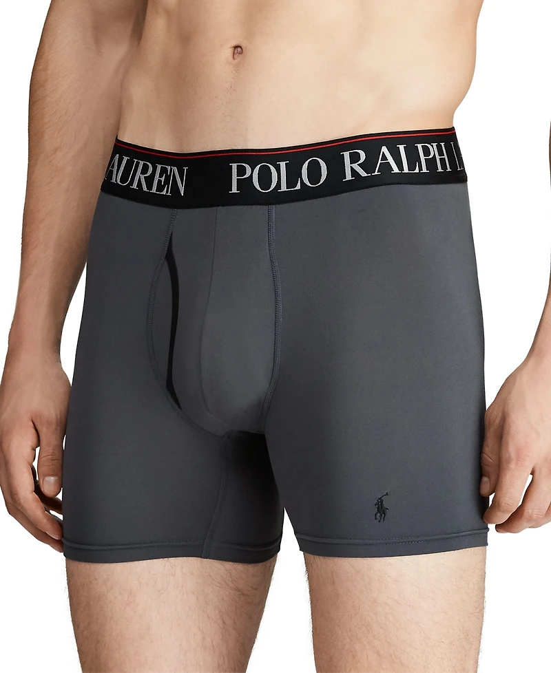 Polo Ralph Lauren Men's 3-Pack 4-d Flex Cool Microfiber Boxer Briefs