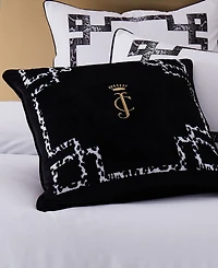 Juicy Couture Lattice Embroidered Velvet Decorative Pillow, 20" x