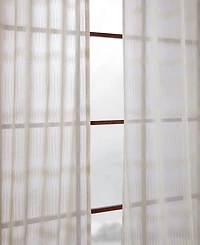 Half Price Drapes Polaris Geometric Patterned Faux Linen Sheer Curtain