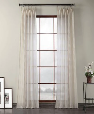 Half Price Drapes Sirius Striped Patterned Faux Linen Sheer Curtain
