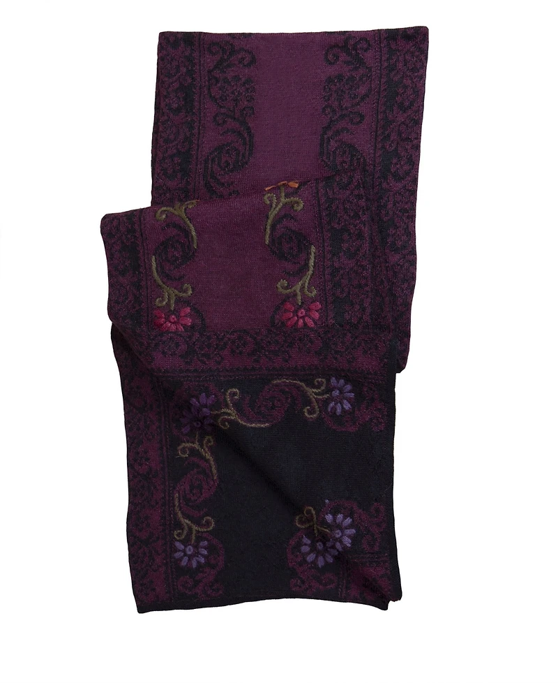 Simply Natural Women's Embroidered Alpaca-Wool Anastasia Scarf