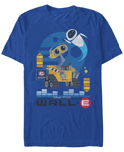 Disney Pixar Men's Wall-e Geometric Play Short Sleeve T-Shirt