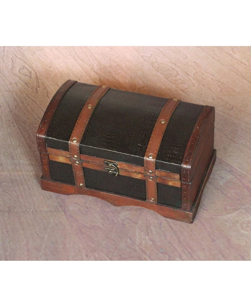 Vintiquewise Leather Wooden Chest