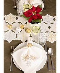 Design Imports Sparkle Snowflakes Embroidered Napkin, Set of 6