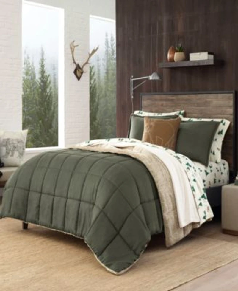 Eddie Bauer Sherwood Reversible Micro Suede Sherpa Comforter Sets