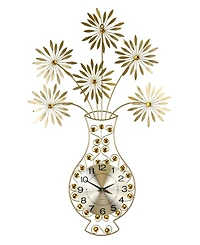 Three Star Vase and Flower Wall Clock
