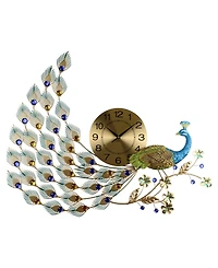 Three Star Glorious Peacock Wall Clock
