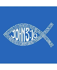 La Pop Art Men's Word Hooded Sweatshirt - John 3:16 Fish Symbol