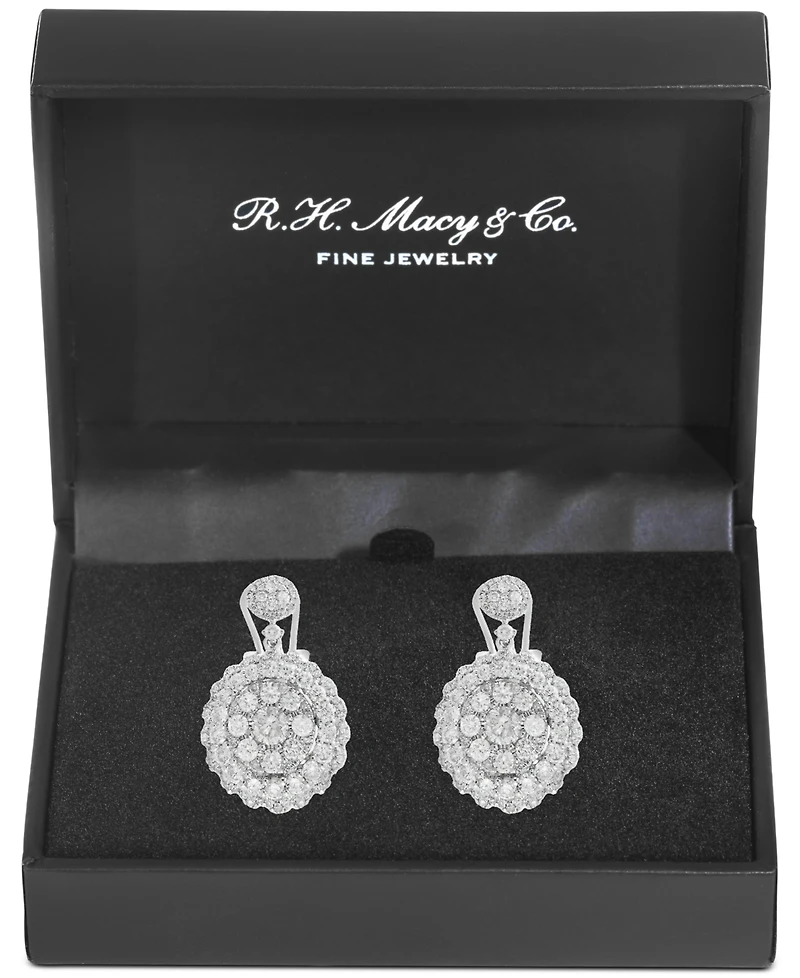 Effy Diamond Cluster Drop Earrings (2-1/10 ct. t.w.) in 14k White, Rose, or Yellow Gold