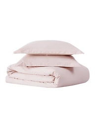 Brooklyn Loom Solid Cotton Percale -Pc. Duvet Cover Set
