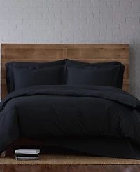 Brooklyn Loom Solid Cotton Percale 2-Pc. Duvet Cover Set, Twin Xl