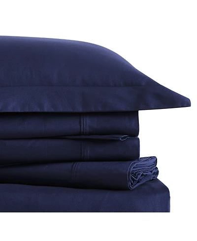 Brooklyn Loom Solid Cotton Percale -Pc. Sheet Set