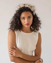 Soho Style Organza Bridal Hair Crown with Crystals