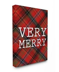 Stupell Industries Very Merry Christmas Tartan Art Collection