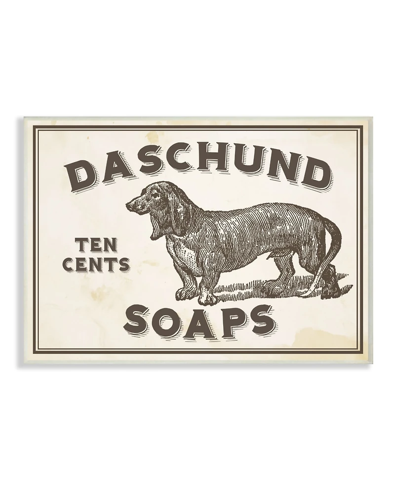 Stupell Industries Daschund Soap Vintage-Inspired Sign Wall Plaque Art, 12.5" x 18.5"