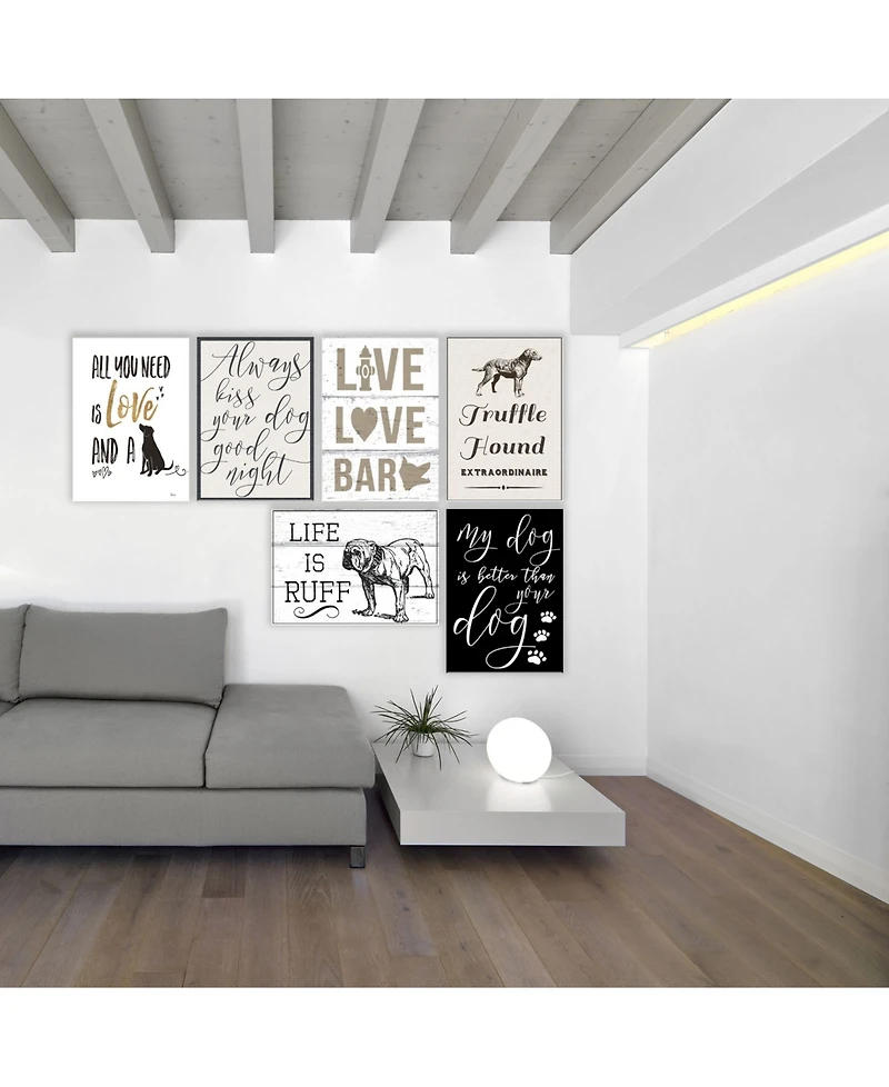 Stupell Industries Life is Ruff Vintage-Inspired Bulldog Wall Plaque Art, 12.5" x 18.5"