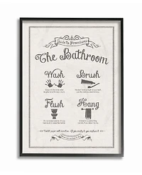 Stupell Industries Guide To Bathroom Procedures Linen Look Framed Giclee Art, 11" x 14"