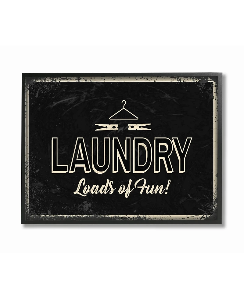 Stupell Industries Laundry Loads of Fun Industrial Framed Giclee Art, 16" x 20"
