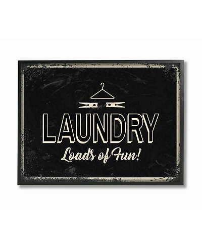 Stupell Industries Laundry Loads of Fun Industrial Framed Giclee Art, 16" x 20"