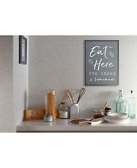 Stupell Industries Eat Here Home Cooking Navy Cavnas Wall Art, 16" x 20"