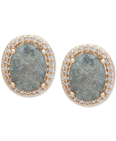 lonna & lilly Gold-Tone Oval Stone Stud Earrings